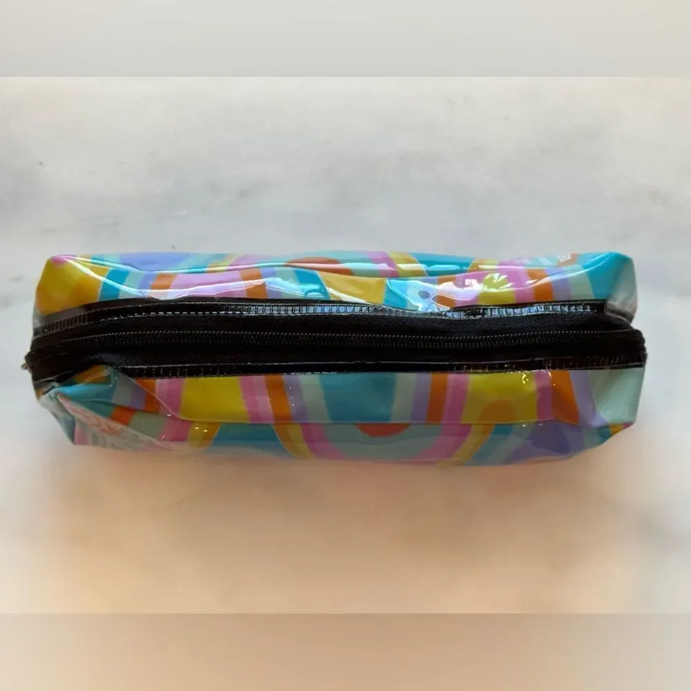 “Smile and Be Kind” Rainbow Pencil Pouch Cosmetic Bag